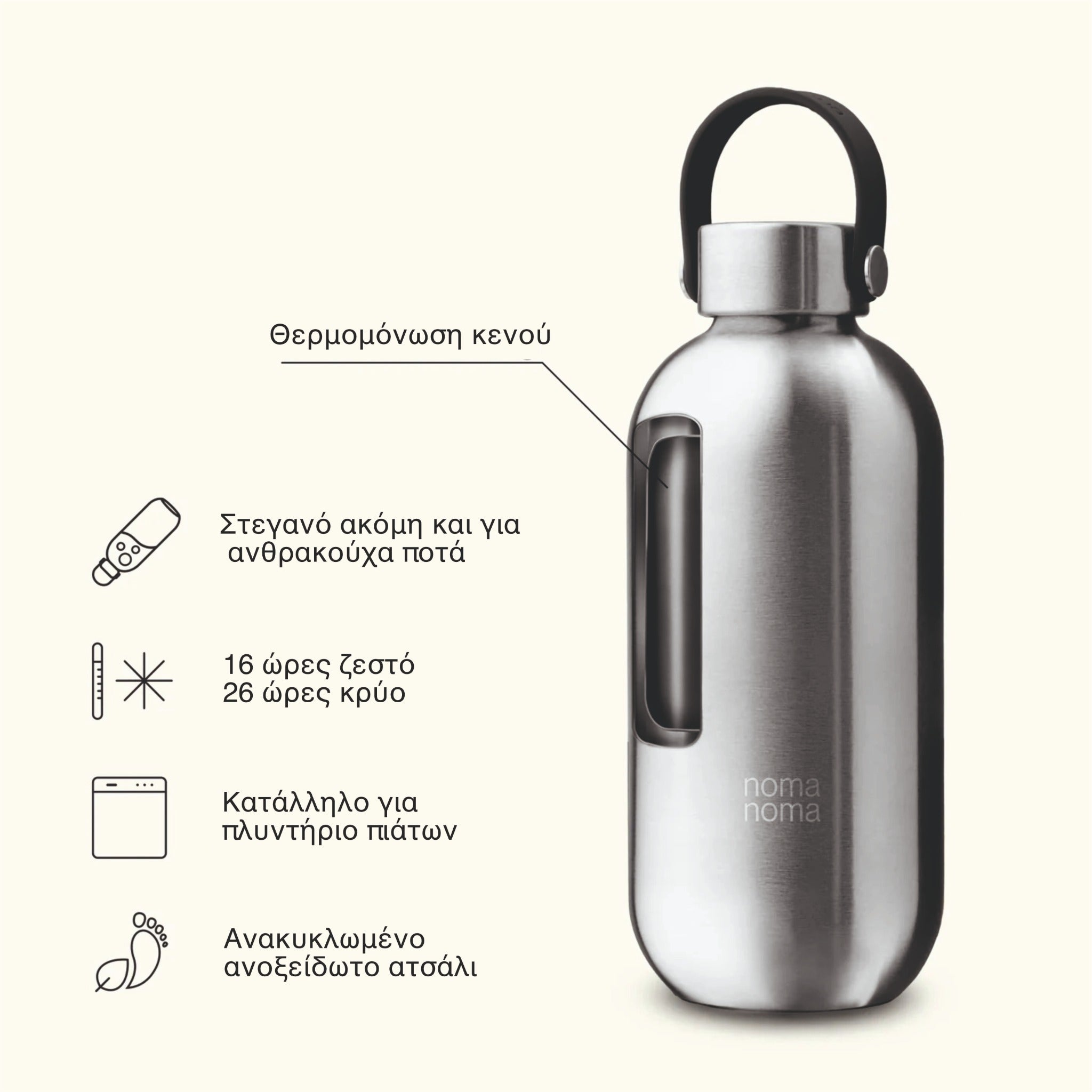 Θερμός από ανοξείδωτο ατσάλι 750ml - Ice Silver